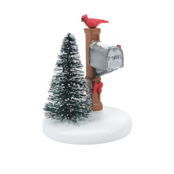 VILLAGE - CARDINAL CHRISTMAS MAILBOX - 6007661