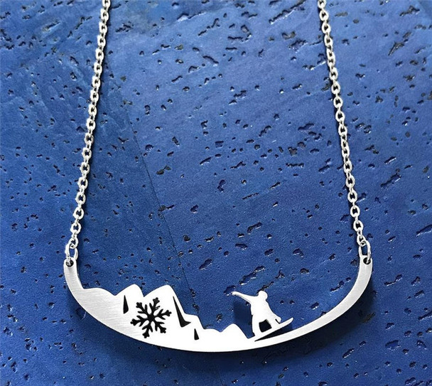 SNOWBOARDER NECKLACE - STAINLESS STEEL - ITWSNB