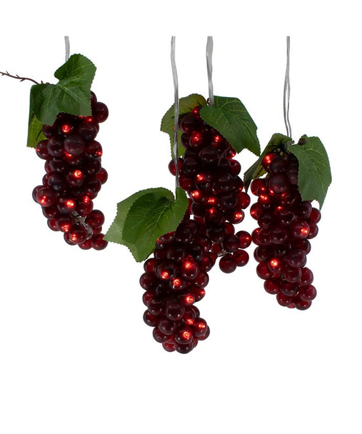 BURGANDY GRAPE CLUSTER LED LIGHT SET - AD1013BURG