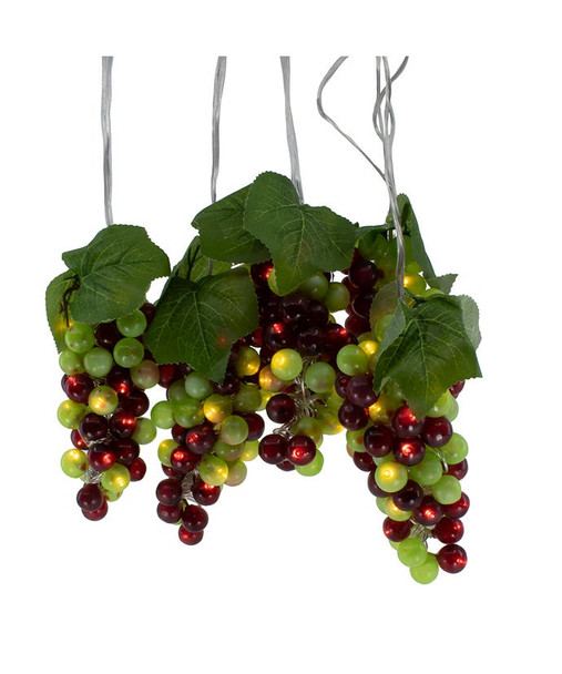 GREEN AND BURGANDY GRAPE CLUSTER LED LIGHT SET - AD1013A