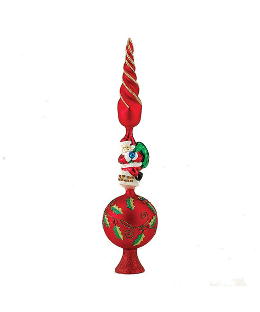 GLASS TREETOP W/SANTA - GG0497