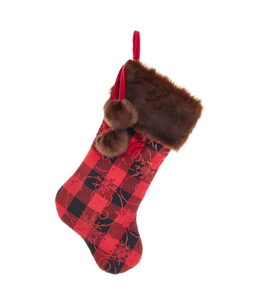 BUFFALO PLAID W/SEQUIN STOCKING - SG0253