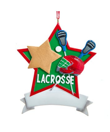 RESIN LACROSSE ORN - A2116