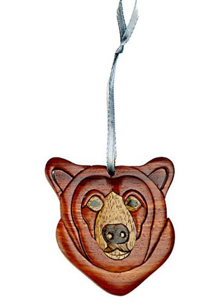 WOODEN BEAR ORNAMENT - ORN1023