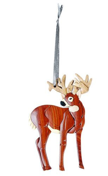 WOODEN STANDING DEER ORNAMENT - ORN1078