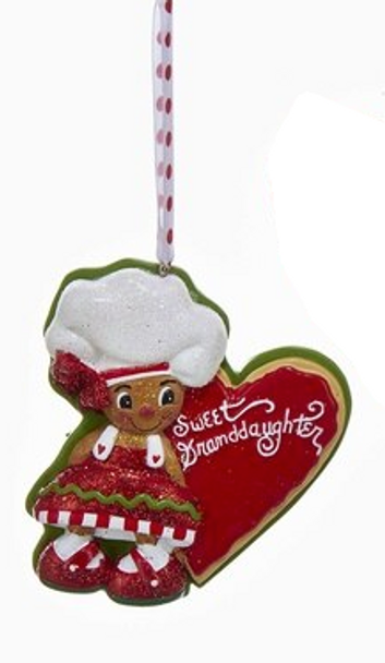 GRNDAUGHTER GINGERBREAD ORN