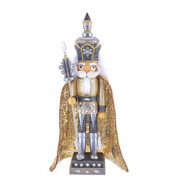 SILVER & GOLD KING NUTCRACKER