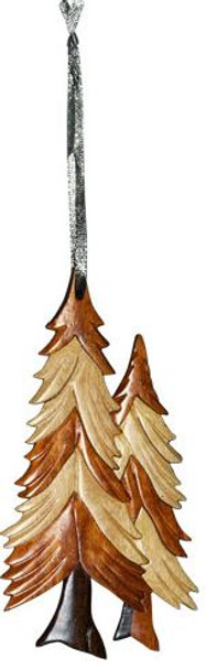 WOODEN PINE TREES ORNAMENT -ORN1092