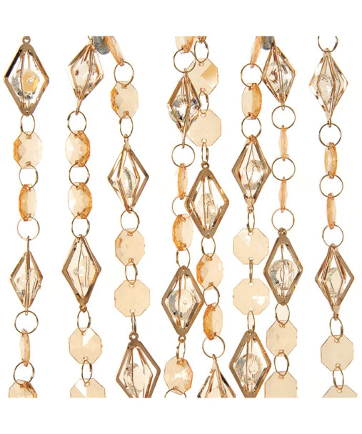 6' CHAMPAGNE BEADED GARLAND - D4077