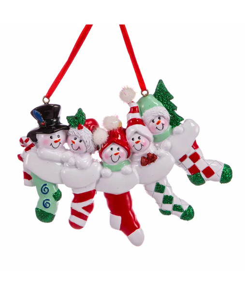 SNOWMAN FAMILY OF 5 ORNAMENT - H5660