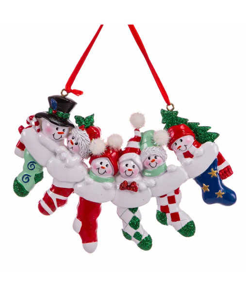 SNOWMAN FAMILY OF 6 ORNAMENT - H5661