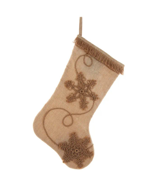 JUTE SNOWFLAKE STOCKING - SG0263