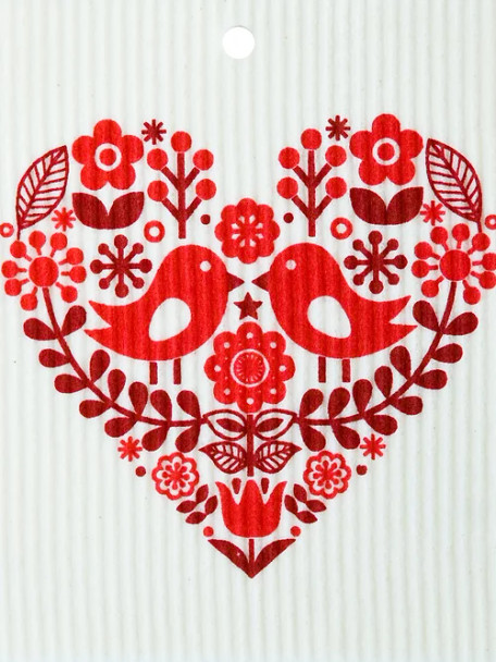 RED HEART W/BIRD TOWEL - 56-554