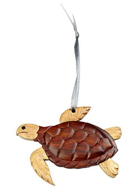 WOODEN SEA TURTLE ORNAMENT - ORN1034