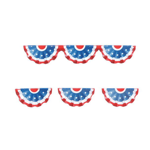 Red, White, and Blue bunting adds a perfect patriotic touch to your Village house or building. This general accessory is hand-crafted, hand-painted, resin.