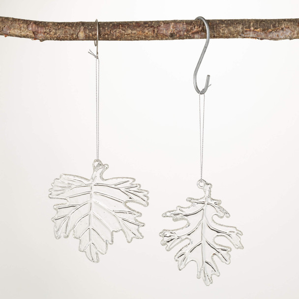 FROSTED LEAF ORNAMENT - OR10592