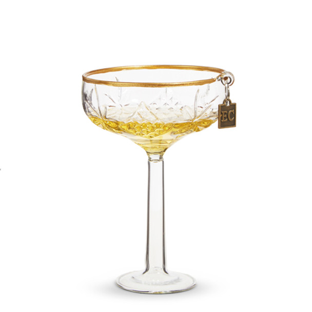 4.5" ELEGANT COUPE CHAMPAGNE ORNAMENT - 4353121