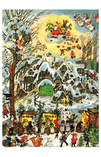 SNOWY VILLAGE SCENE ADVENT - 10391