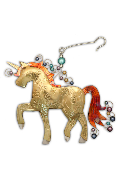 FLOWER UNICORN ORNAMENT - 963-3027