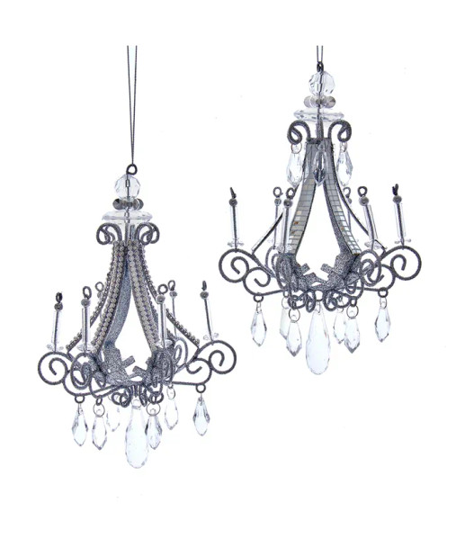 SILVER CHANDELIER ORNAMENT - D4321