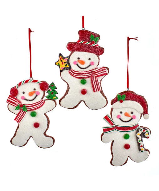 GINGERBREAD SNOWMAN ORNAMENT - D4351