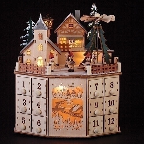 11.5" LED WINDMILL VILLAGE ADVENT COUNTDOWN - 134127