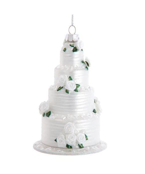 GLASS FOUR TIER WEDDING CAKE ORNAMENT - NBX0104