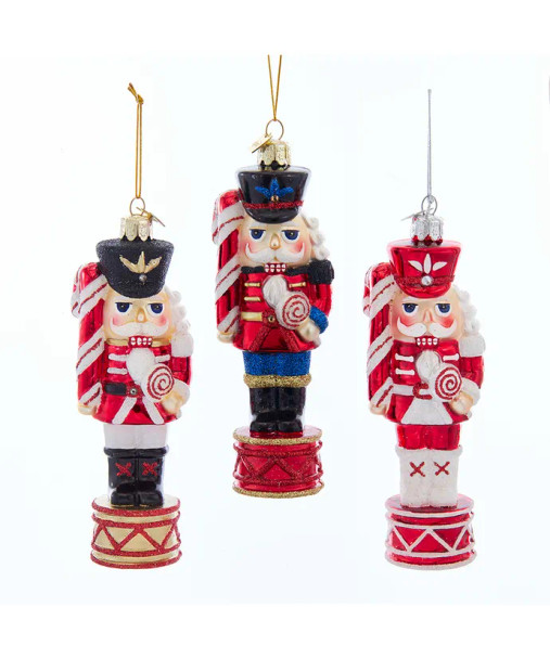 GLASS NUTCRACKER ON DRUM ORNAMENT - NB1664