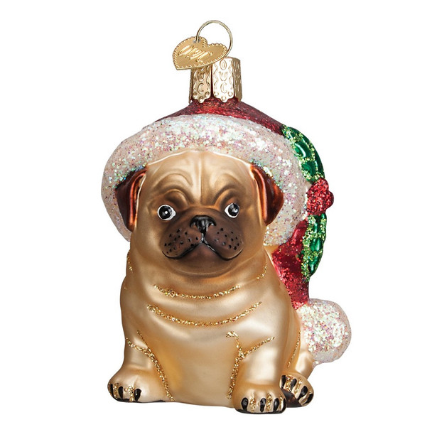 Holly Hat Pug by Old World Christmas 12430