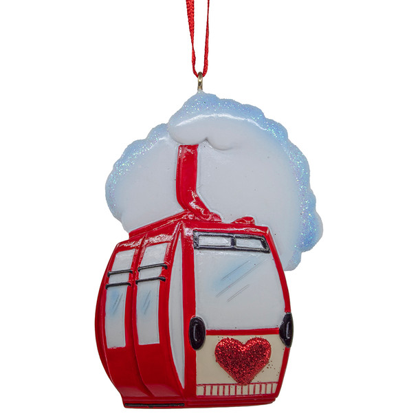 RED SKI LIFT ORN