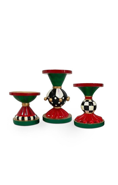JOLLY HOLIDAY PILLAR CANDLE HOLDERS - 35509-0448