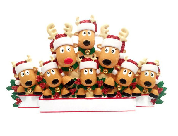 8 REINDEER FAMILY TABLE TOPPER - TT1527-8