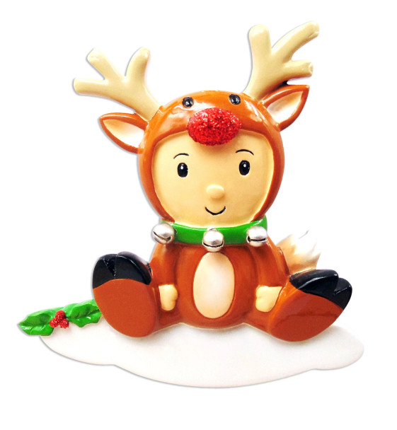 REINDEER BABY ORNAMENT - OR-1638-B