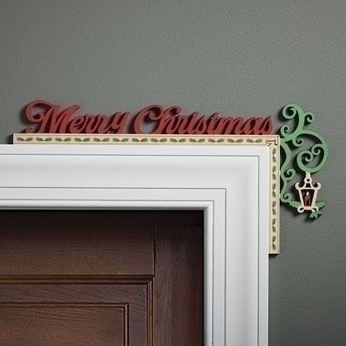 DOOR FRAME DECOR MERRY CHRISTMAS RED AND GREEN 16.5"L X 8"H - 137344