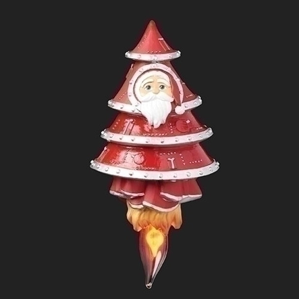 FLICKER FLAME SANTA IN SPACESHIP NIGHT LIGHT - 160344