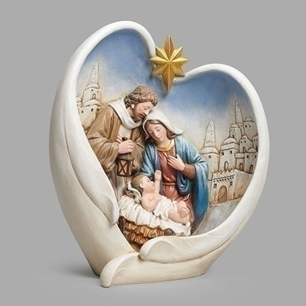 HOLY FAMILY IN BETHLEHEM WRAPPED IN ANGEL WINGS - 136797