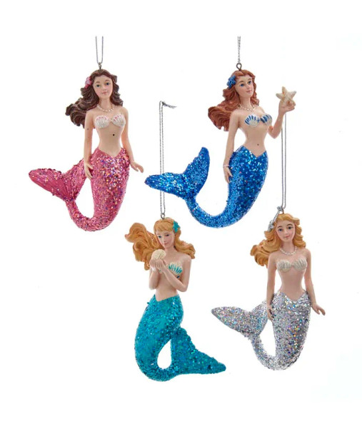 RESIN MERMAID WITH GLITTERED TAIL - E0486