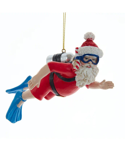 SCUBA SANTA ORNAMENT - E0765