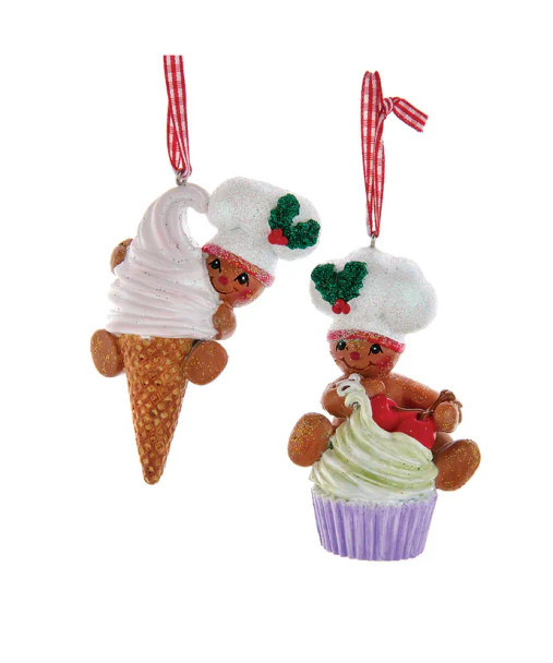 GINGERBREAD ICE CREAM ORNAMENT - H5649