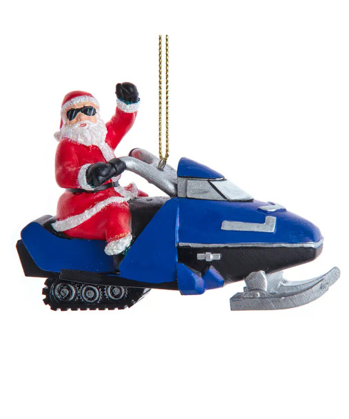 SANTA ON SNOWMOBILE ORN - J7496