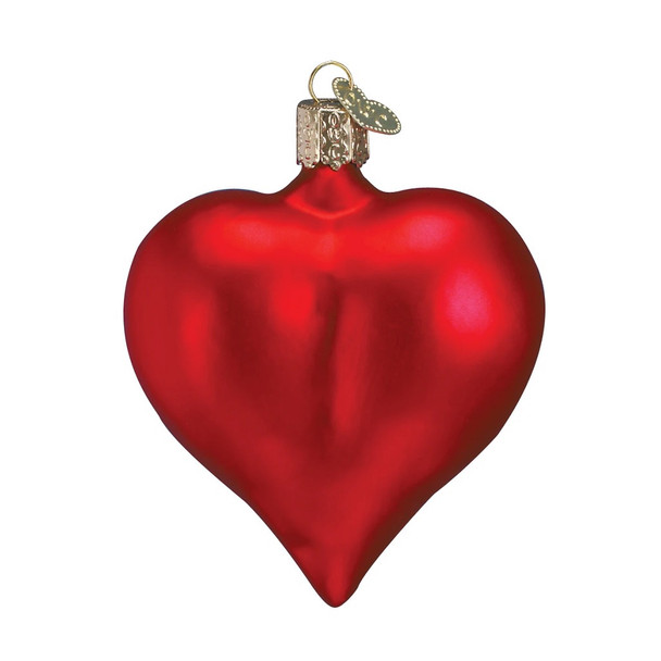 LARGE MATTE RED HEART ORNAMENT - 30014