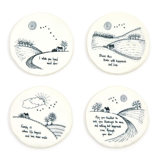 PORCELAIN ROUND COUNTRYSIDE COASTER - E210-UN