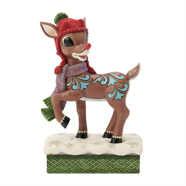 RUDOLPH WITH KNIT HAT - JIM SHORE - 6017193