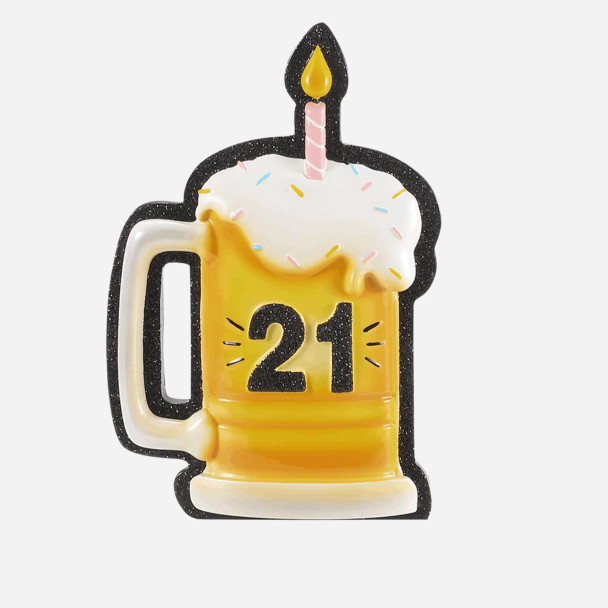21ST BIRTHDAY BEER MUG CAKE ORNAMENT - OR3013