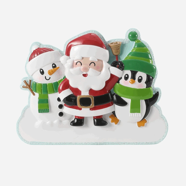 FAMILY OF 3 SANTA IN THE NORTHPOLE ORNAMENT - OR2906-3