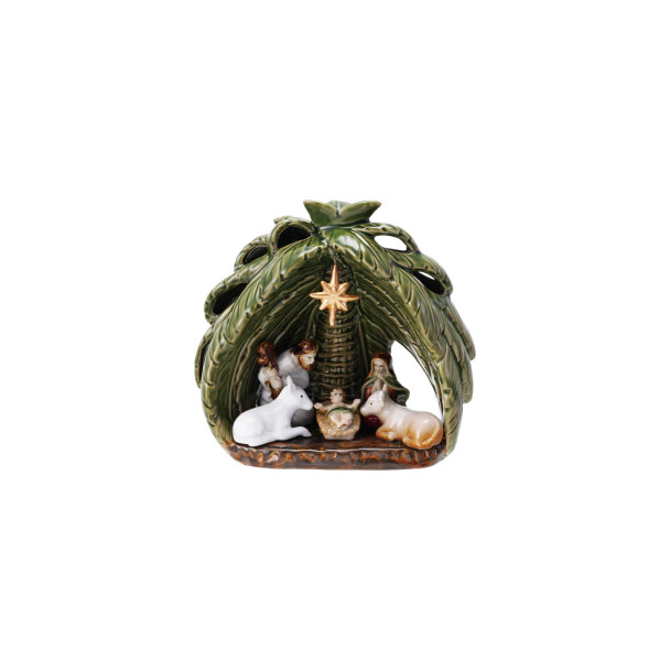 REACTIVE GLAZE STONEWARE NATIVITY - XS8545