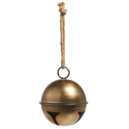 9.5" ANTIQUE GOLD JINGLE BELL ORNAMENT - 4321301