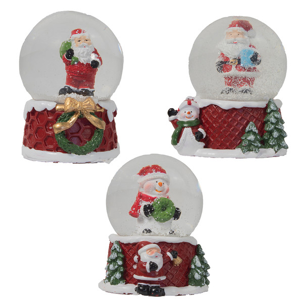 SANTA/SNOWMAN SNOWGLOBE - D4770