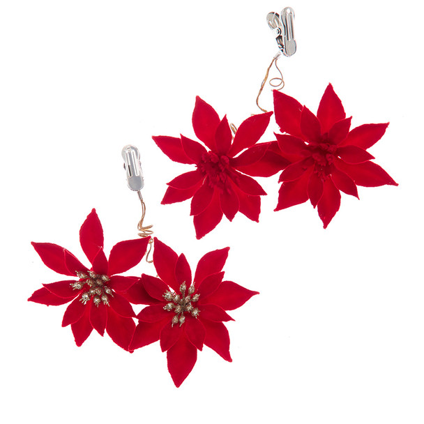 POINSETTIA FLOWER CLIP - D4791