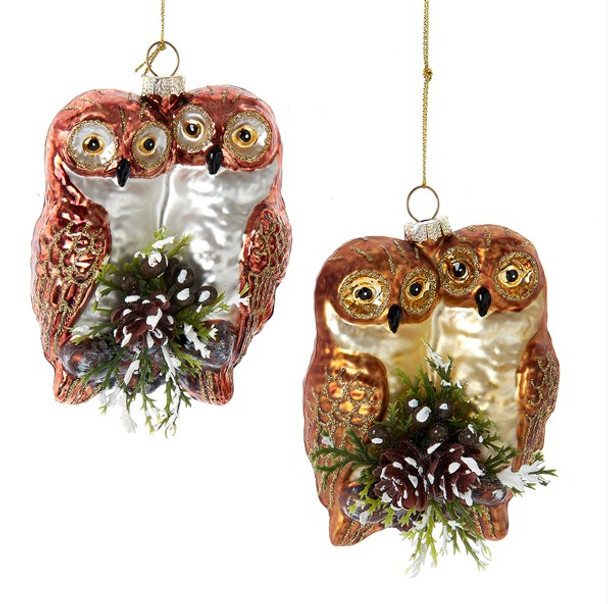 GLASS OWL COUPLE - T3588